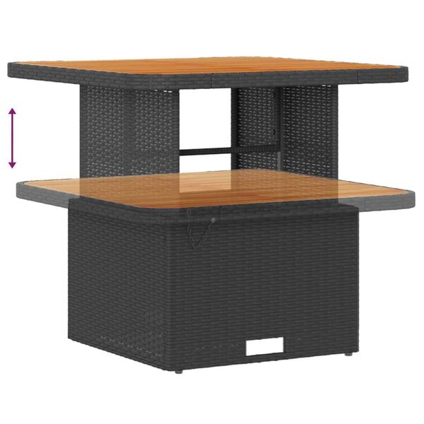 vidaXL Garðsófa sett 8 pcs Svartur pólýrattan