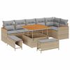 vidaXL Gar&eth;s&oacute;fa sett 9 pcs Drapplita&eth;ur p&oacute;l&yacute;rattan