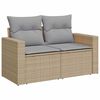 vidaXL Gar&eth;s&oacute;fa sett me&eth; p&uacute;&eth;i 9 pcs Beige og lj&oacute;sgr&aacute;r p&oacute;l&yacute;rattan