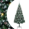 vidaXL Gervi j&oacute;latr&eacute; me&eth; 300 LED Gr&aelig;nn 210 cm PVC, st&aacute;l og plast