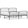 vidaXL R&uacute;mgrind &uacute;r M&aacute;lmi me&eth; H&ouml;fu&eth;gafli & F&oacute;tagafli Sv&ouml;rt 193x203 cm