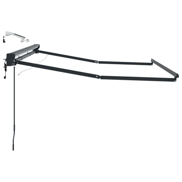 vidaXL Rafmagna&eth;ur s&oacute;lpallarammi me&eth; LED lj&oacute;sum Antras&iacute;t 2,5 x 2 m &Aacute;l