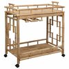 vidaXL V&iacute;n Trolley Me&eth; Hj&oacute;la N&aacute;tt&uacute;rulegur 85 x 50 x 93 cm Bambus