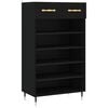 vidaXL Sk&oacute;sk&aacute;pur Svartur 60x35x105 cm Samsettur Vi&eth;ur