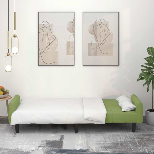 vidaXL 2-S&aelig;ta Svefns&oacute;fi Lj&oacute;sgr&aelig;nn Flauel