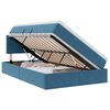 vidaXL R&uacute;m me&eth; geymslur&yacute;mi og LED me&eth; d&yacute;nu Bl&aacute;r 120 x 190 cm Flauel