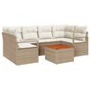 vidaXL Gar&eth;s&oacute;fa sett me&eth; geymslu 7 pcs Beige og krem p&oacute;l&yacute;rattan