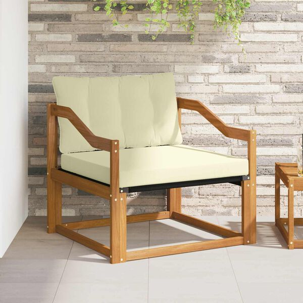 vidaXL &Uacute;ti s&oacute;fasett Fast Acacia tr&eacute; og Textilene N&aacute;tt&uacute;rulegur