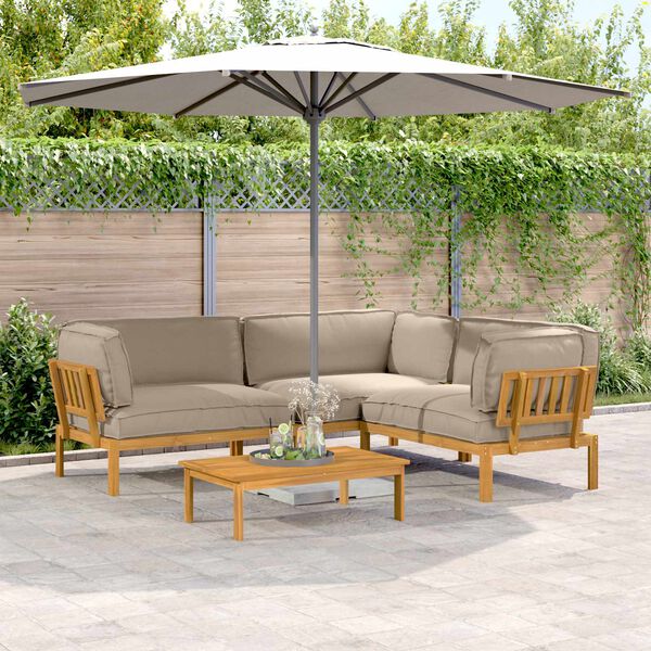 vidaXL S&oacute;fasett me&eth; p&uacute;&eth;i Einlita 4 pcs M&oacute;gr&aacute;r Hrein akas&iacute;utr&eacute;