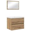 vidaXL Ba&eth;herbergismublasett 3 pcs Artisan Eik Samsettur vi&eth;ur