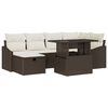 vidaXL Gar&eth;s&oacute;fa sett me&eth; p&uacute;&eth;i me&eth; geymslu 7 pcs Br&uacute;nn Poly rattan