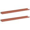 vidaXL Vegghylla me&eth; hillu 2 pcs Rau&eth;ur 80 x 9 x 3 cm Samsettur vi&eth;ur