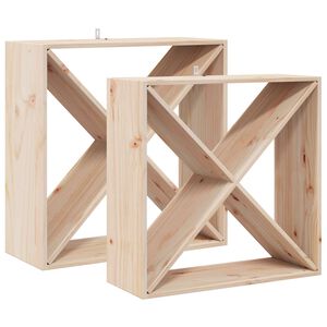 vidaXL V&iacute;nrakki 2 pcs N&aacute;tt&uacute;rulegur 62 x 25 x 62 cm Solid furuhikk