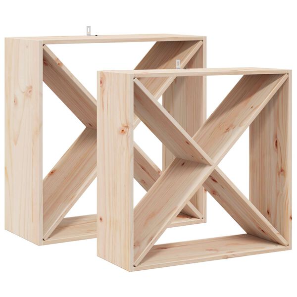 vidaXL V&iacute;nrakki 2 pcs N&aacute;tt&uacute;rulegur 62 x 25 x 62 cm Solid furuhikk