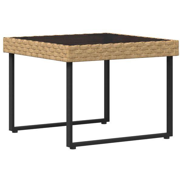 vidaXL Gar&eth;sofa sett me&eth; p&uacute;&eth;i 2 pcs N&aacute;tt&uacute;rulegur P&oacute;l&yacute; Rattan og st&aacute;l