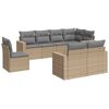 vidaXL 8 Hluta Gar&eth;s&oacute;fasett me&eth; Sessum Drappa&eth; P&oacute;l&yacute;rattan