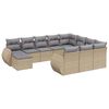 vidaXL 11 Hluta Gar&eth;s&oacute;fasett me&eth; Sessum Drapplita&eth; P&oacute;l&yacute;rattan