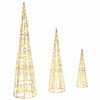 vidaXL J&oacute;latr&eacute; me&eth; 90 LED 3 pcs Hl&yacute;r hv&iacute;tur 20 x 20 x 80 cm PET
