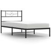 vidaXL R&uacute;mgrind &uacute;r M&aacute;lmi &aacute;n D&yacute;nu me&eth; H&ouml;f&eth;agafli Sv&ouml;rt 100x190 cm
