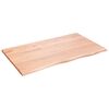 vidaXL Vegghilla Lj&oacute;sbr&uacute;n 100x60x2 cm Me&eth;h&ouml;ndlu&eth; Gegnheil Eik