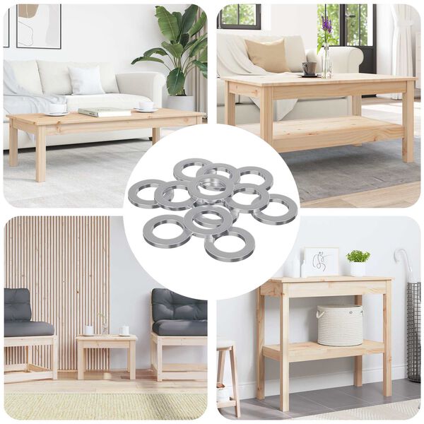 vidaXL Sk&aacute;lar 12 pcs Silfur 10 x 10 x 1,2 mm J&aacute;rn