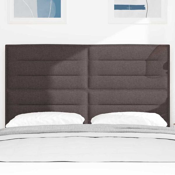 vidaXL LED h&ouml;fu&eth; Me&eth; LED r&aelig;ma lj&oacute;sum D&ouml;kk br&uacute;nt 144 cm P&oacute;l&yacute;ester