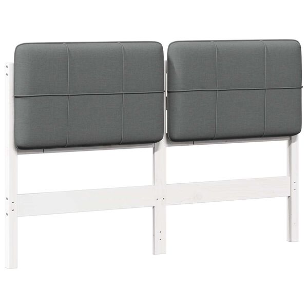 vidaXL B&oacute;lstru&eth; r&uacute;mgafl Hv&iacute;tur og lj&oacute;sgr&aacute;r 135 cm Solid furuhikk