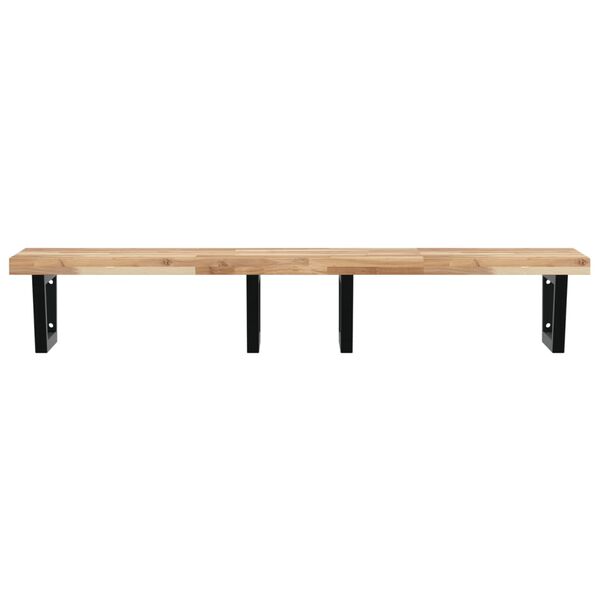 vidaXL Veggfest Handlaugarhilla St&aacute;l og Gegnheil Akas&iacute;a