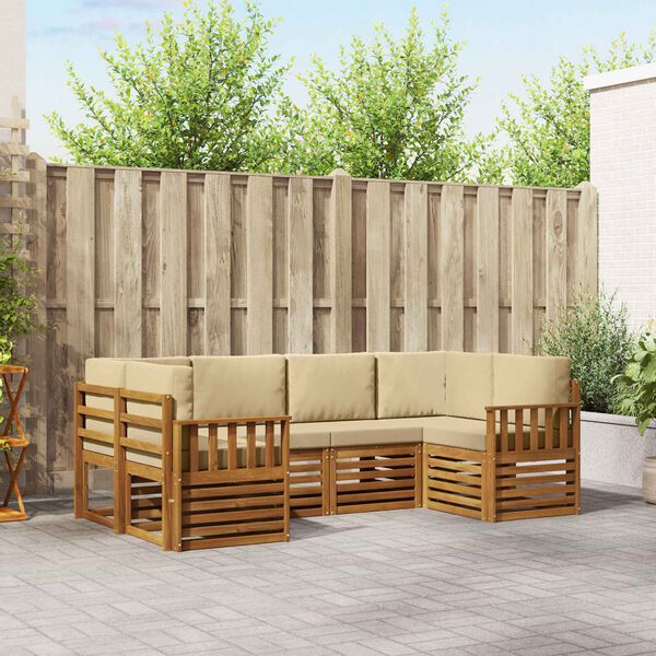 vidaXL Sofav&ouml;ruuppsettning me&eth; p&uacute;&eth;i 6 pcs N&aacute;tt&uacute;rulegur Hrein akas&iacute;utr&eacute;