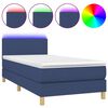 vidaXL H&oacute;lfa&eth; Springr&uacute;m me&eth; D&yacute;nu og LED Bl&aacute;tt 100x200cm Tauefni