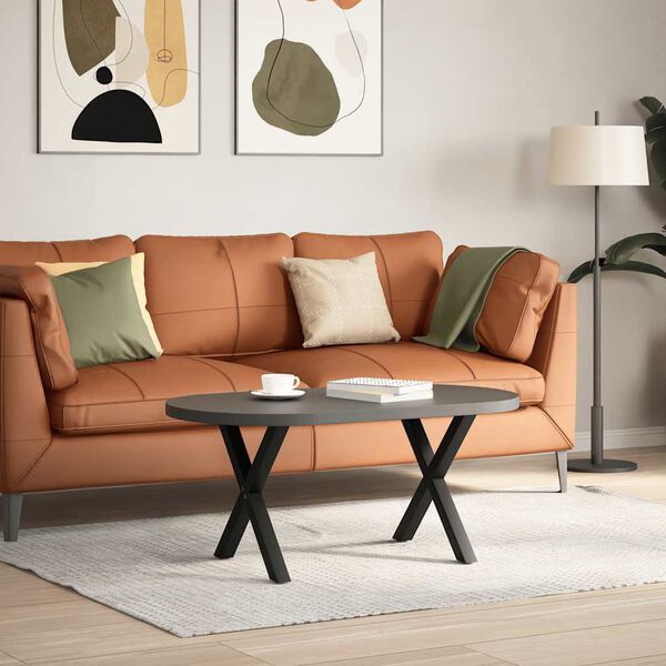 vidaXL s&oacute;fabor&eth;sf&aelig;tur X-laga 2 stk svart 50x(42-43) cm st&aacute;l