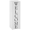 vidaXL Regnhl&iacute;fastandur "Welcome" St&aacute;l Hv&iacute;tur
