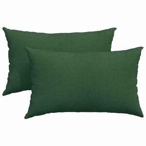 vidaXL S&oacute;fap&uacute;&eth;ar 2 pcs D&ouml;kkgr&aelig;n 50 x 30 cm Korduroy efni