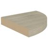 vidaXL Vegghengdar Hornhillur 2 stk. Eikar&aacute;fer&eth; 25x25x3,8 cm MDF