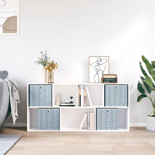 vidaXL Samanbrj&oacute;tanleg Geymslubox 4 stk Bl&aacute;r 32x32x32 cm &Oacute;ofinn D&uacute;kur