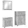 vidaXL Ba&eth;herbergismublasett me&eth; hillu 3 pcs Steingri&eth; Samsettur vi&eth;ur