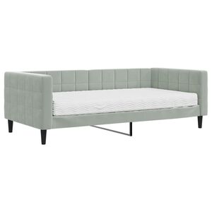 vidaXL Svefns&oacute;fi me&eth; D&yacute;nu Lj&oacute;sgr&aacute;r 90x190 cm Flauel