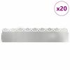 vidaXL Grasskantur 20 pcs Silfur 103 x 0,05 x 22 cm Galvaniserad st&aacute;l