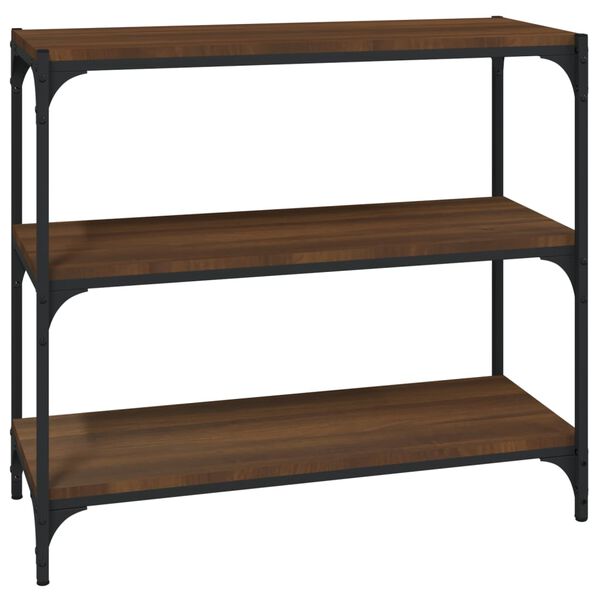 vidaXL b&oacute;kask&aacute;pur Br&uacute;n eik 80x33x70,5 cm Hanna&eth;ur vi&eth;ur og st&aacute;l