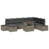 vidaXL Gar&eth;s&oacute;fa sett 11 pcs Gr&aacute;r Poly rattan