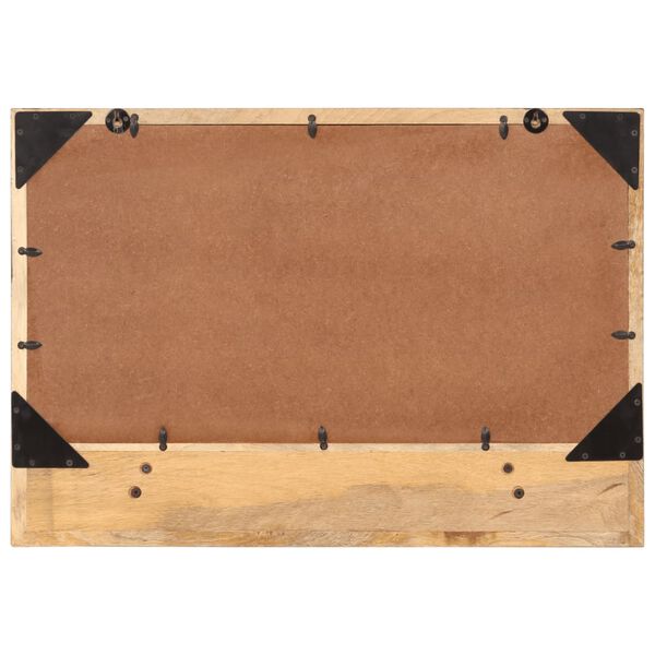 vidaXL Spegill með Hillu 80x8x55 cm Gler og Gegnheill Mangóviður