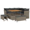 vidaXL Gar&eth;s&oacute;fa sett 8 pcs Gr&aacute;r P&oacute;l&yacute;rattan og duftlakkadur st&aacute;l