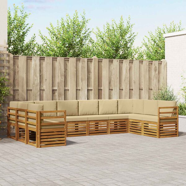 vidaXL Sofav&ouml;ruuppsettning 10 pcs N&aacute;tt&uacute;rulegt og B&eacute;ig Hrein akas&iacute;utr&eacute;