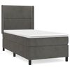 vidaXL H&oacute;lfa&eth; Springr&uacute;m me&eth; D&yacute;nu Gr&aacute;tt 90x190 cm Flauel