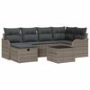 vidaXL Gar&eth;s&oacute;fa sett me&eth; p&uacute;&eth;i me&eth; geymslu 7 pcs Gr&aacute;r Poly rattan