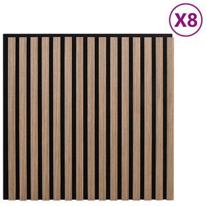vidaXL Acoustic Wall Panels 8 stk Rimlar 60,5x60 cm Eik spónn