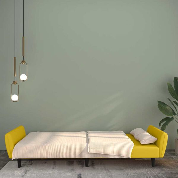 vidaXL 2-S&aelig;ta Svefns&oacute;fi Gult Flauel