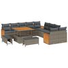 vidaXL Gar&eth;s&oacute;fa sett 13 pcs Gr&aacute;r P&oacute;l&yacute;rattan og m&aacute;lmur me&eth; dufti