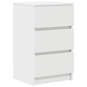 vidaXL N&aacute;ttbor&eth;ssk&aacute;pur me&eth; 3 Sk&uacute;ffum Hv&iacute;tur 39x35x65 cm