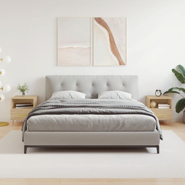 vidaXL N&aacute;ttbor&eth; 2 stk. Sonoma Eik 40x35x47,5 cm Samsettur Vi&eth;ur